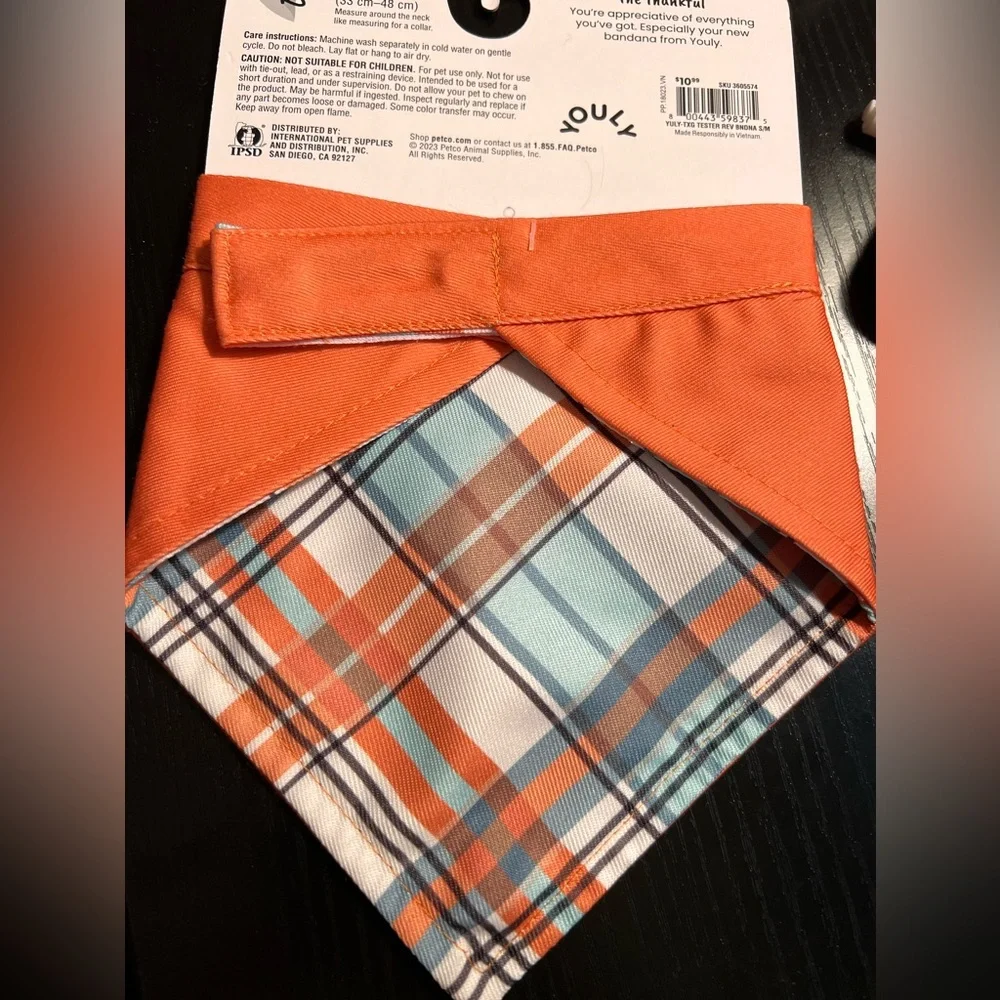 Youly The Thankful Thanksgiving Certified Food Tester‎ Dog Bandana 13-19in S/M